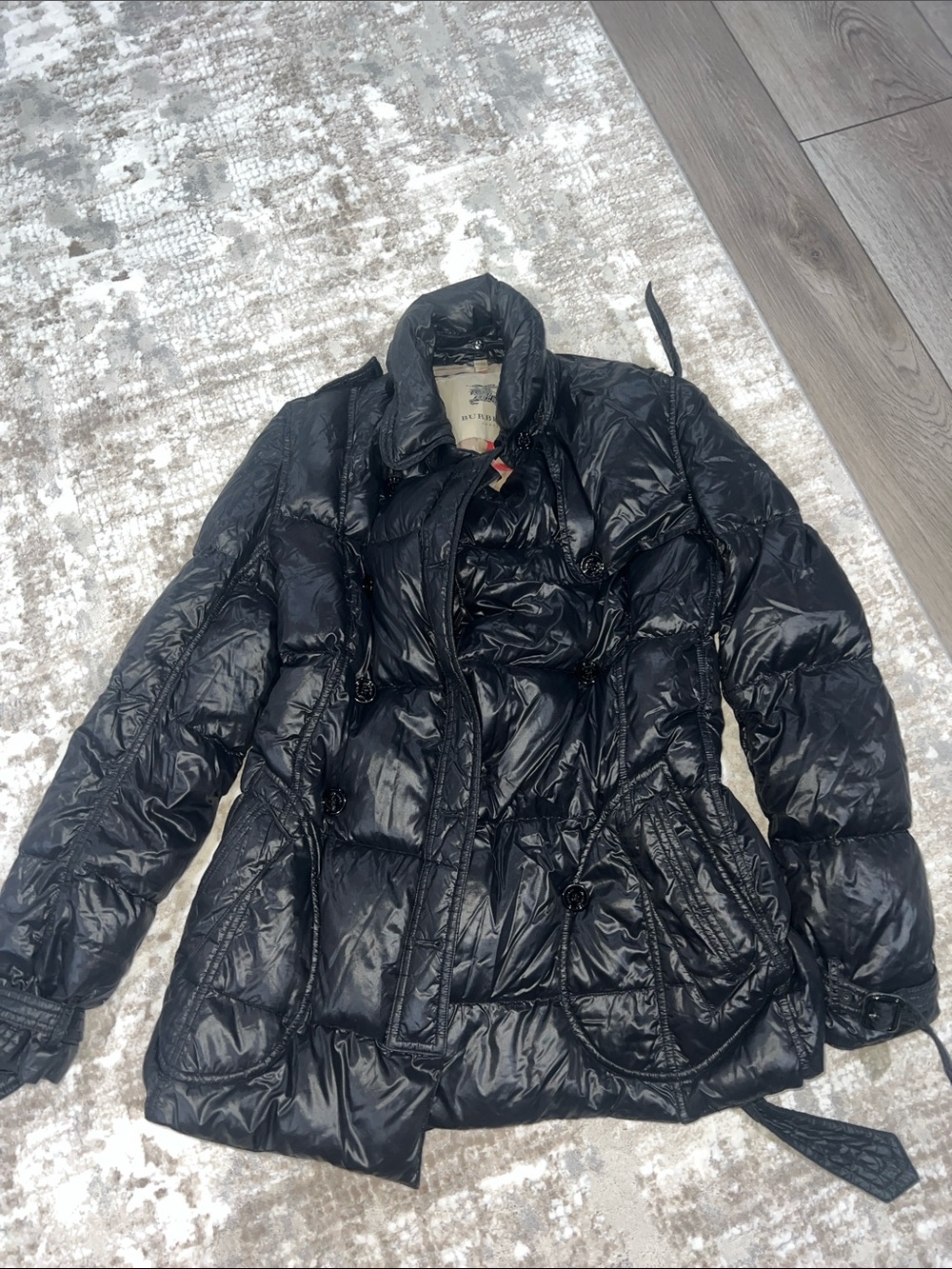 Burberry Black Quilted Shiny Puffer Jacket